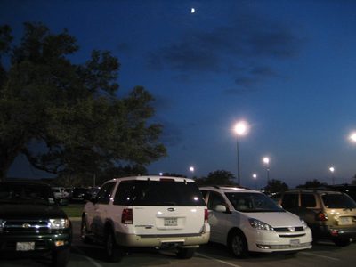 Giant parking lot to hold all the people at the game.