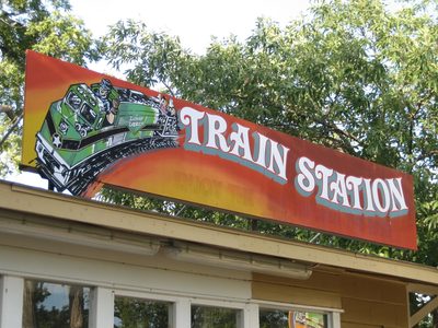 There is a mini train that ran through Zilker Park,...
