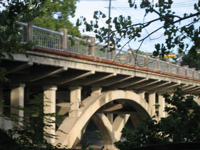 The bridge over Barton Springs (the road: Barton...