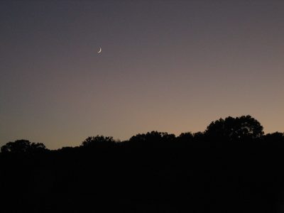 Moonrise over Austin.