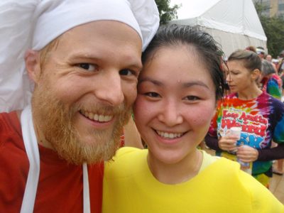 John and Monica after the finish of the Keep Austin Weird 5k.