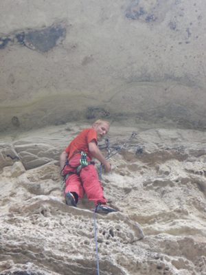 John, after clipping the anchors on the 5.10d.  The...