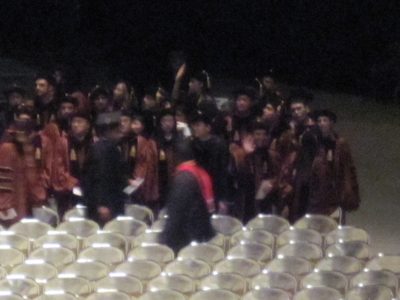 Catherine, filing in for graduation, far right.