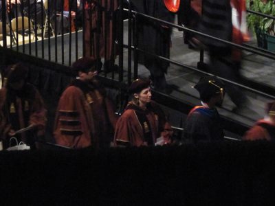 Catherine, lining up to receive her "diploma".