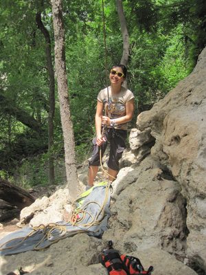 Monica belaying, again.