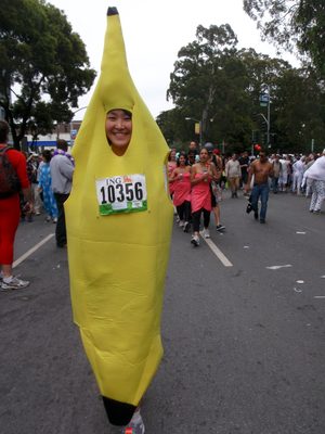 After Monica and I finished the race, we stretched out,...