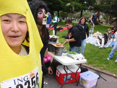 Someone had set up a Banh Mi (Vietnamese sandwich) stand...