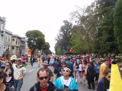 View East down Fell Street around 11 am. Quite a party!