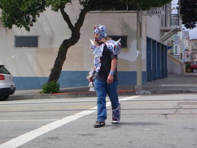 A Pabst Blue Ribbon Gladiator? Seems he has lost a boot...