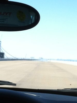 Seeing a mirage on the nearly complete skyway, headed...