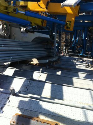 Where the cables turn around. The massive steel U-shaped...
