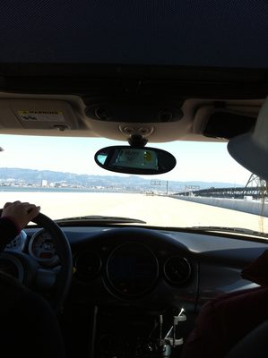 Driving back in the Mini Cooper.