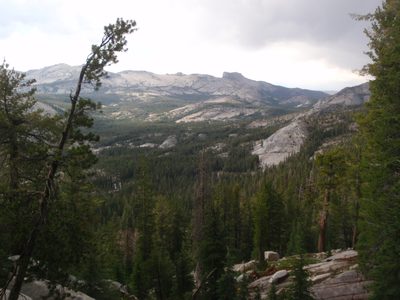 Looking out at Mt. Hoffmann.