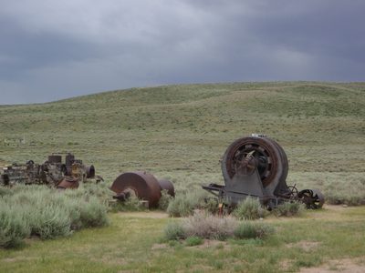 Mining equipment in the middle of nowhere. There are no...