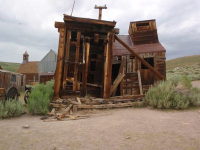 An old saw mill in Bodie. Keeping enough wood cut to...