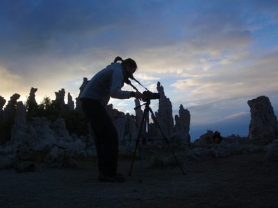 Setting up tripod shots as it gets darker.