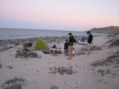 At night the temperature really dropped, so we built a fire.