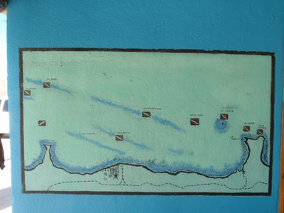 Awesome map showing dive locations. We mostly stayed...