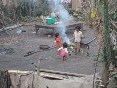 Neighbor's children early in the morning.