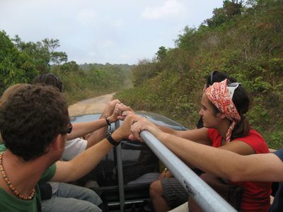 Riding our pickup truck with 8 in the bed to the top of...