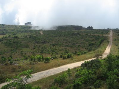 Fog moving in across Bokor Hill.