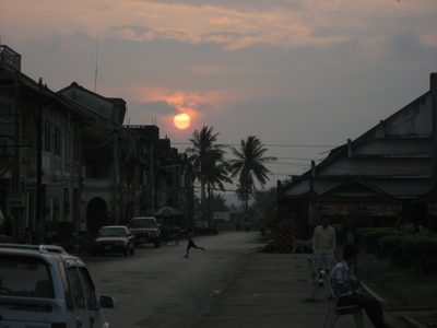 Sunset scene in Kampot.
