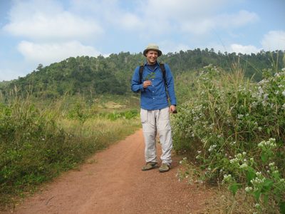 John on a pepper plantation near Kampot.