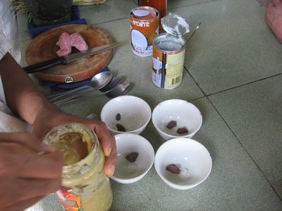 Shrimp paste, rock salt, palm sugar, and in the...