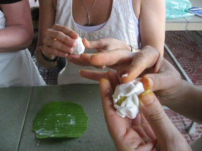 Note: fingers stained yellow from fresh turmeric handling.