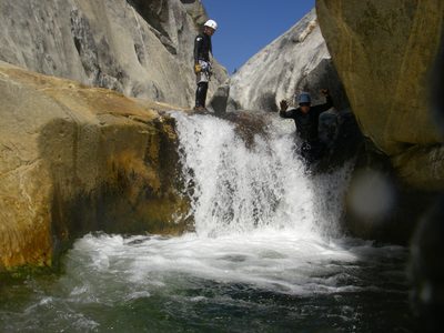 Mike going down the water slide.