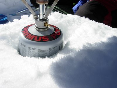 The weirdest thing was happening to the snow around our...