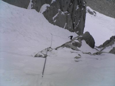 Tom seconding the 4th pitch.  We ran out the 60 meter...