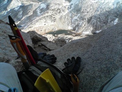 Moutaineering still life :).  Yes, that is a lake in the...