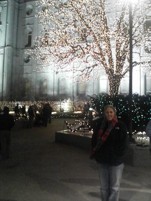 Catherine in Temple Square, Salt Lake City, Utah.
