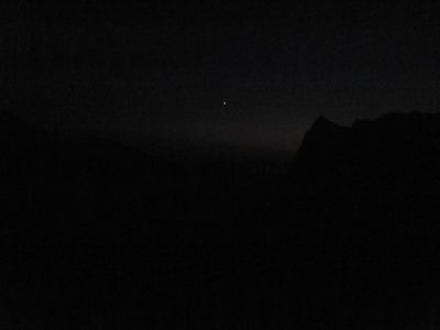 ... and before long total darkness descended. The moon...