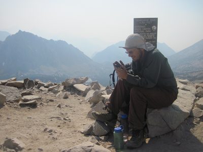 Joel checking for cell reception. After this, it was...