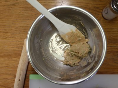 Next we mixed the wasabi root and stems in with...