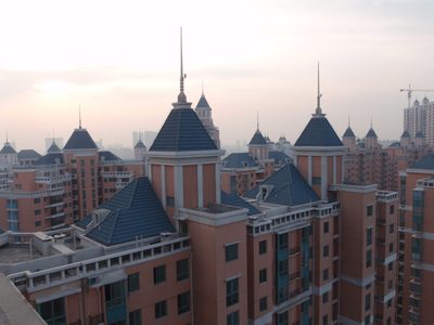 View of the apartment complex south of our conference...