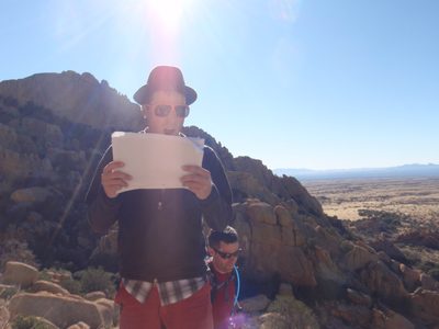 John reading the beta (and Jay).