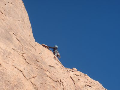 Monica, nearing the top of Driven by Fear.