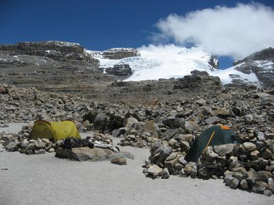 Our camp, around noon.  None the complete lack of...
