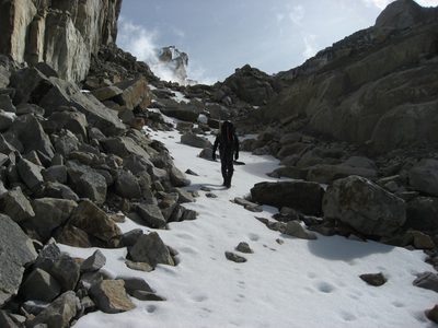 Rodrigo walking toward the start of the glacier.