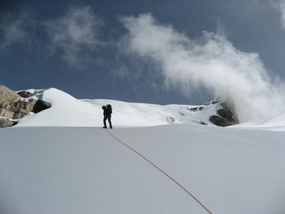 We kept about 50 feet of rope in between us, making sure...