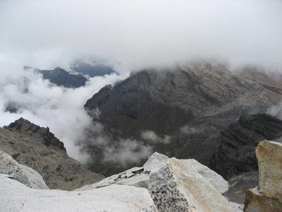 Looking down the eastern side of the mountain range into...