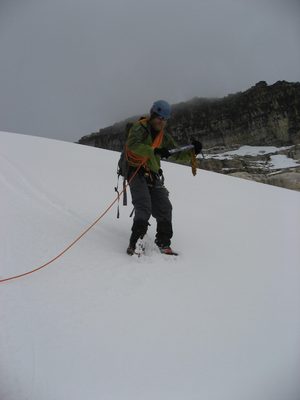 Woohooo!  Skiing without skis.  This is at the toe of...