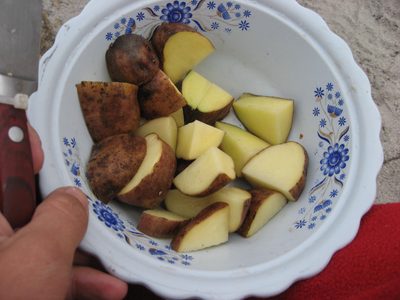 Yum!  Local potatoes from Daido's farm in La Capilla.