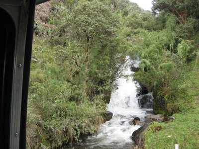 River running down by the roadside.  There was the most...