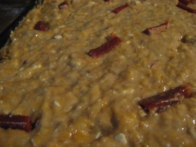 Close up shot of the banana-guava bread.