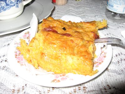 Banana guava bread ready for consumption.  It was dark...
