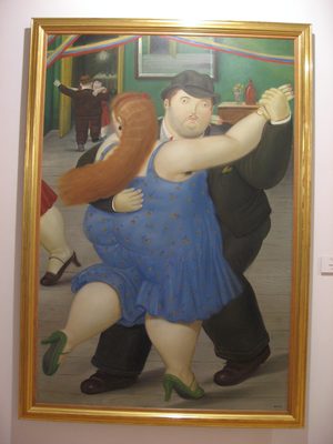 A plump couple dancing.   Apparently Botero has painted...
